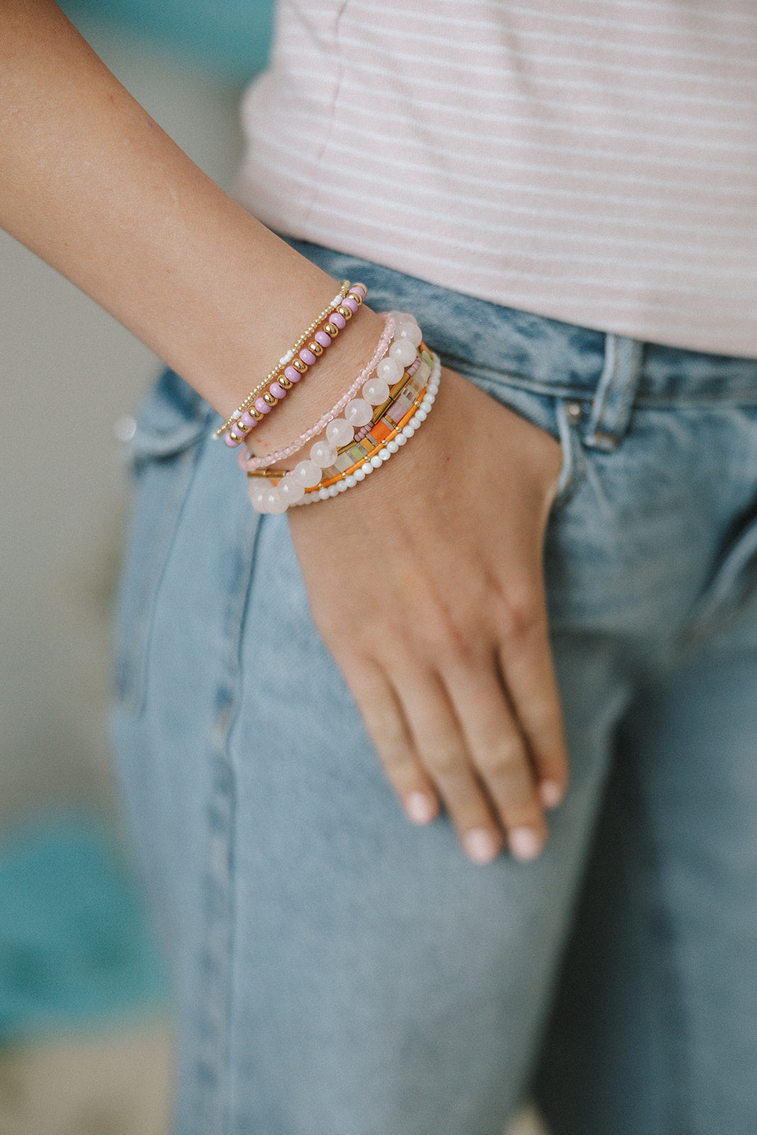 Pastel Chunky Bracelet Stack