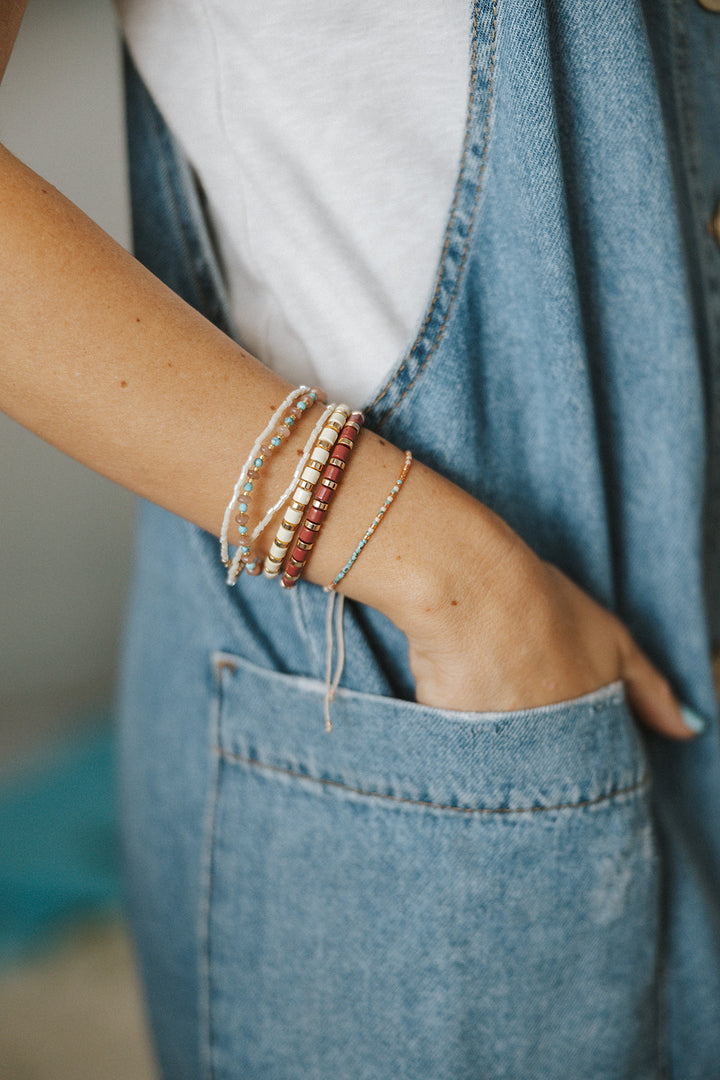 Terracotta Chunky Bracelet Stack