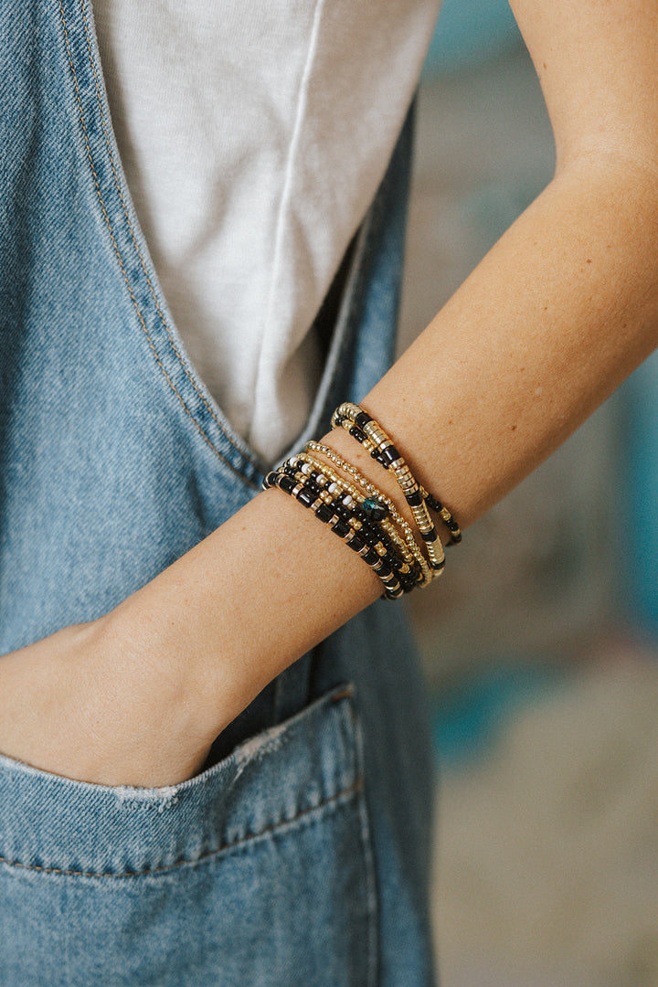 Starry Night Chunky Bracelet Stack