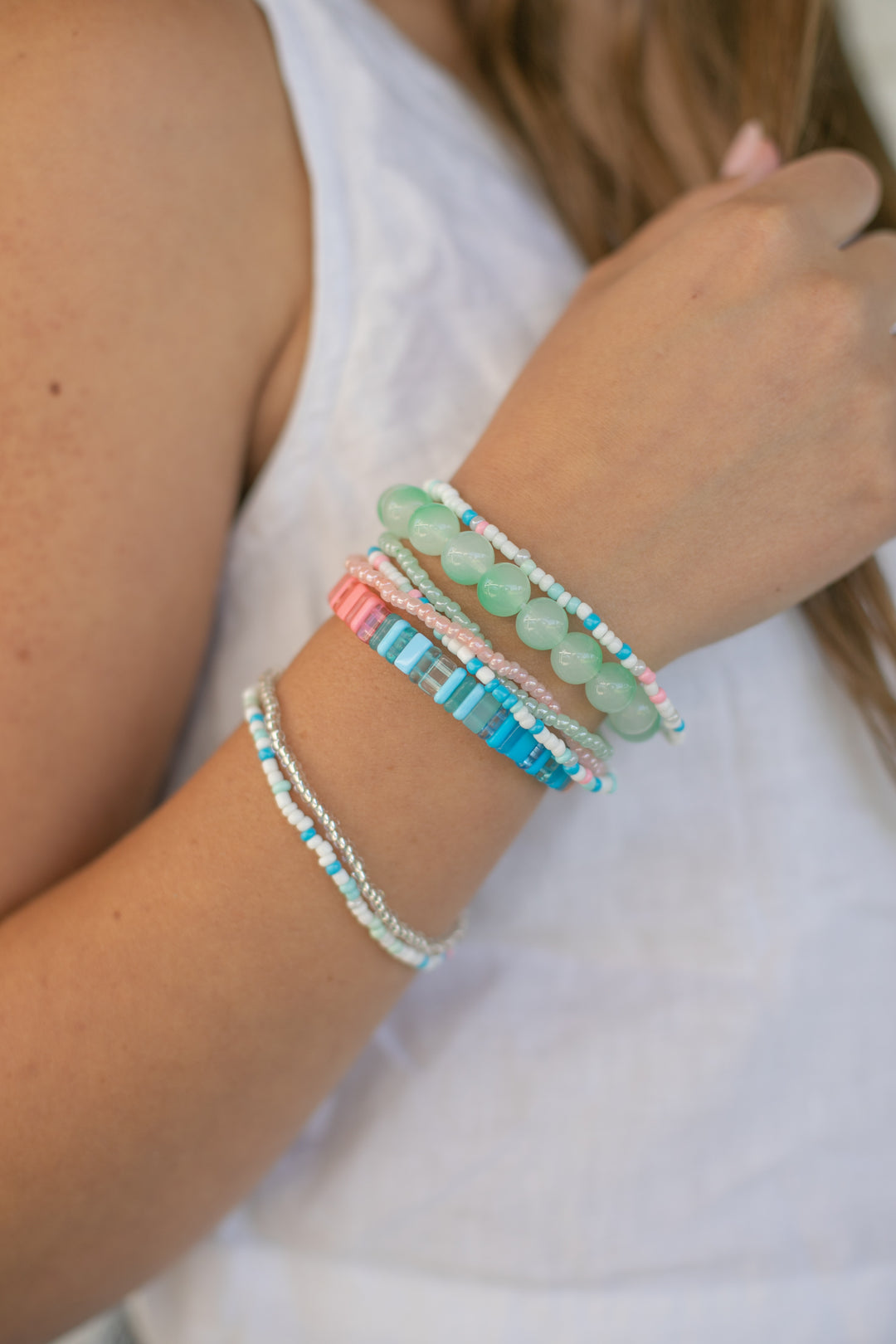 CHUNKY BRACELET STACK - BUBBLEGUM