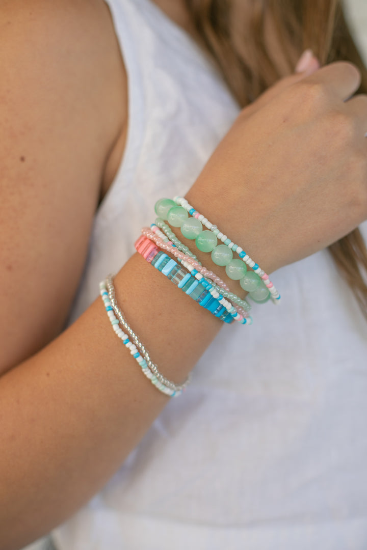 CHUNKY BRACELET STACK - BUBBLEGUM