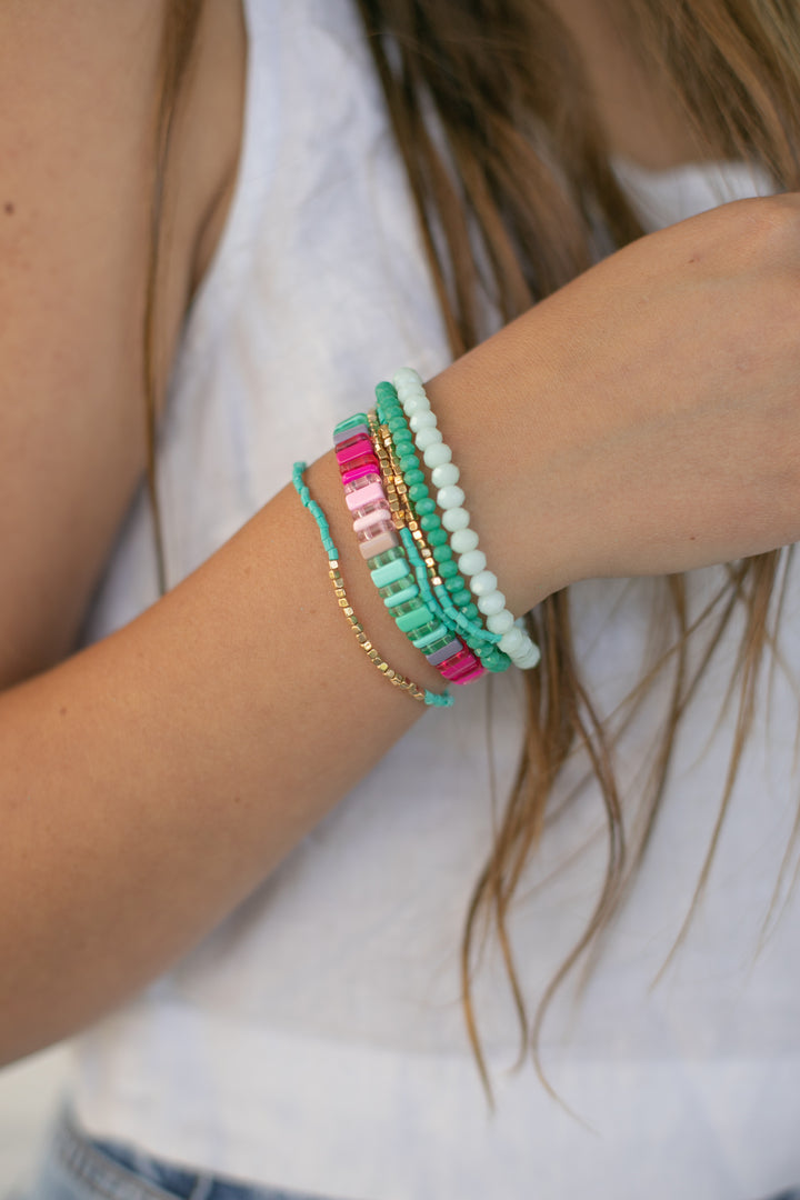 CHUNKY BRACELET STACK - WATERMELON