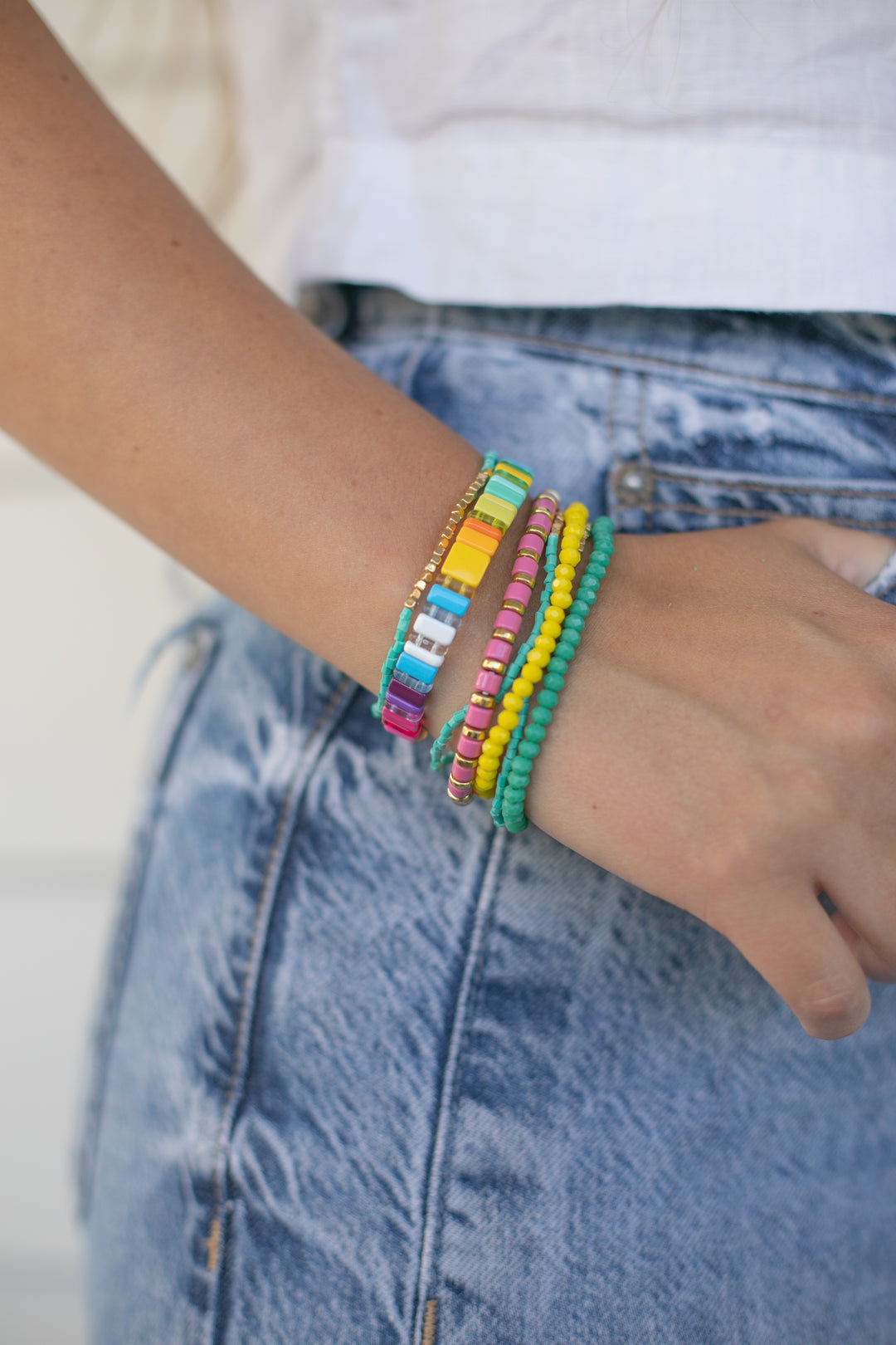 CHUNKY BRACELET STACK - CANDY CRUSH