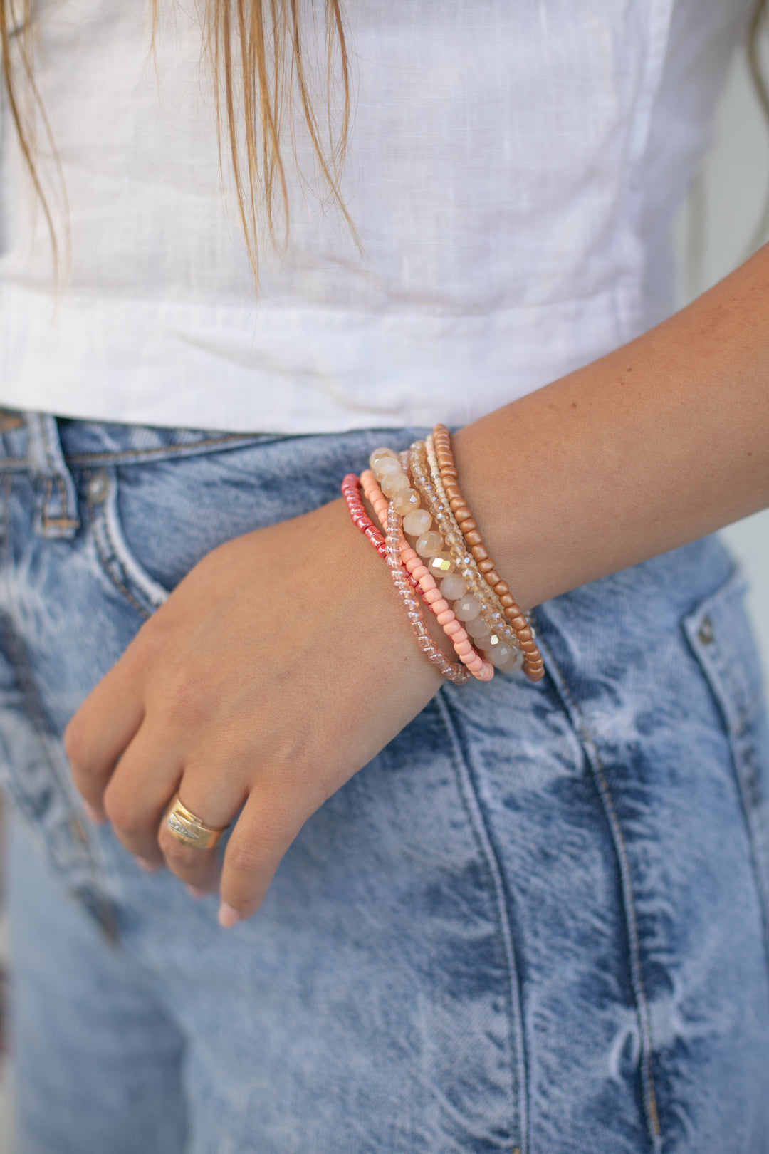 Mauve Jade Bracelet Stack | Current