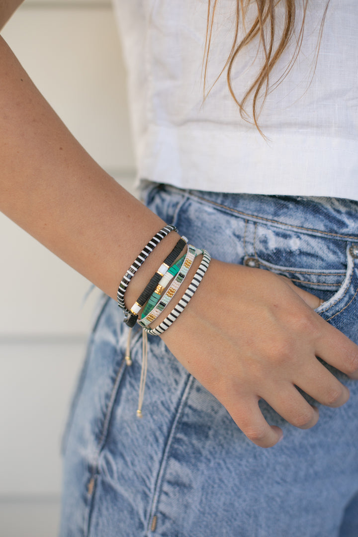 HOLLYWOOD Bracelet Stack | Handmade Beaded Bracelets Made to Stretch Fit | Shop Current