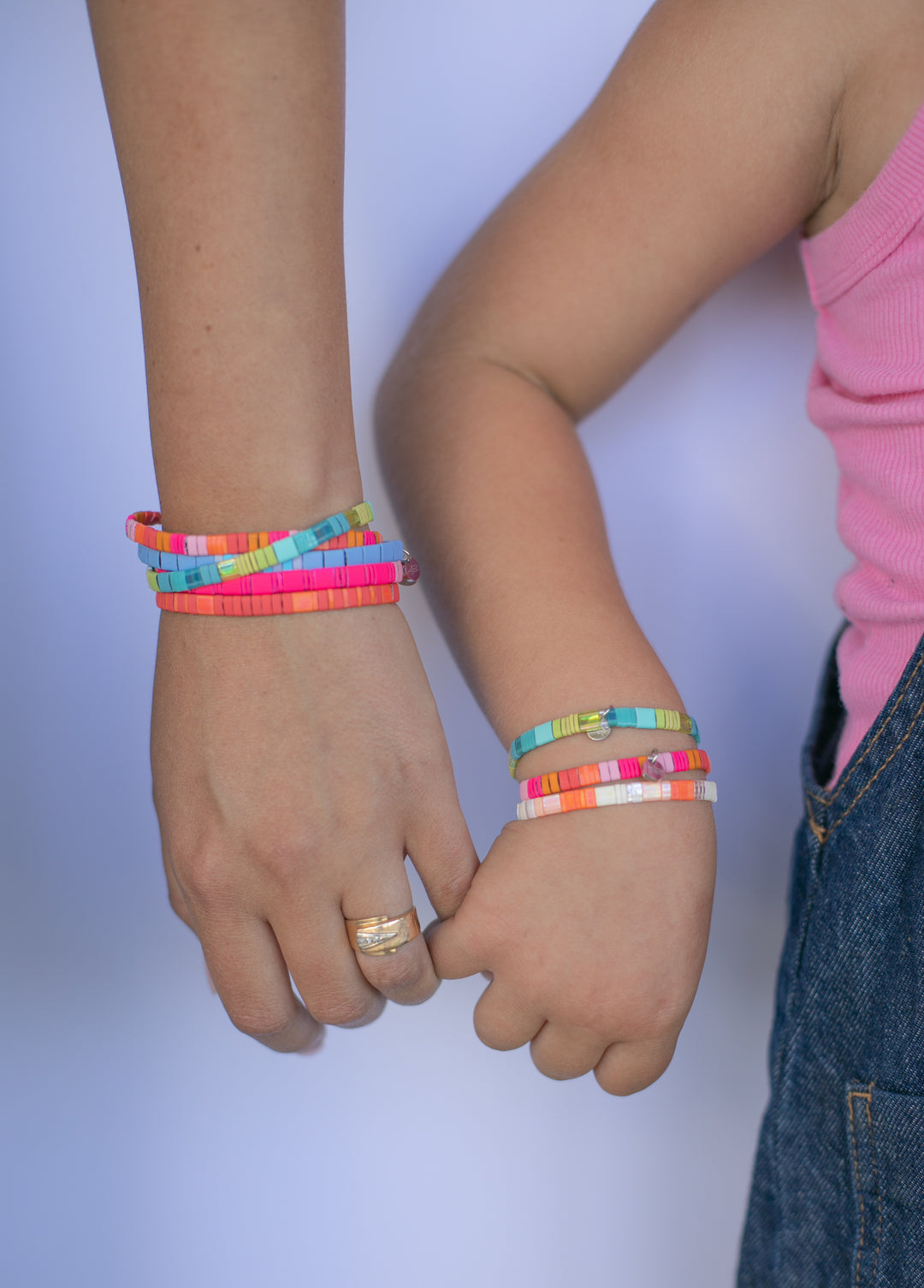 Mommy & Me Bracelets made of glass beads these stretch bracelets are so fun to match your little girl! Shop Current