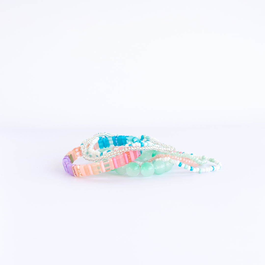 CHUNKY BRACELET STACK - BUBBLEGUM