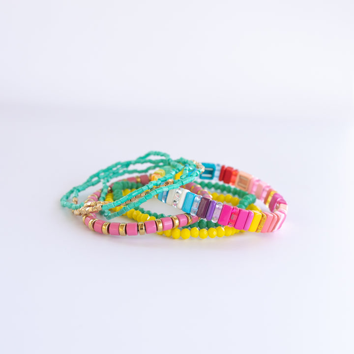 CHUNKY BRACELET STACK - CANDY CRUSH