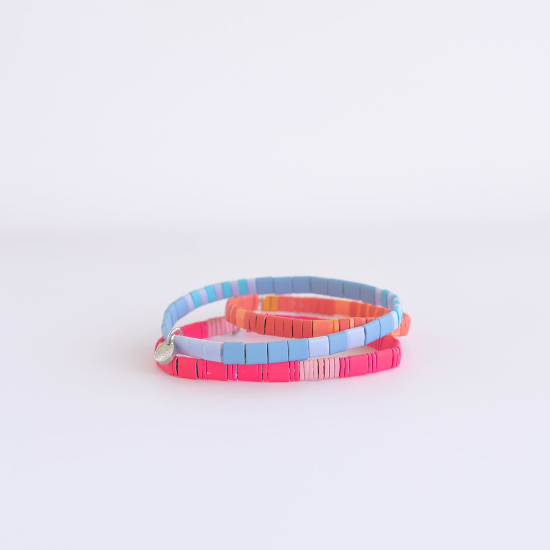  BAJA TRIO - set of 3 beaded bracelets that are stretchy with vibrant beachy colors. Shop Current.