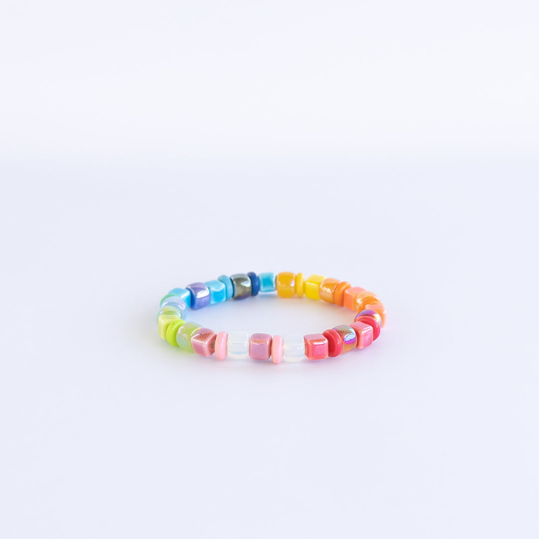 Rainbow Chunky Bracelet | Glass Bead Bracelets by Current