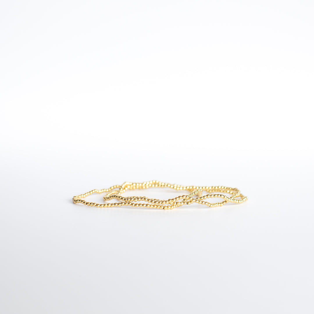 The Tiny Gold Trio Bracelet Stack | Dainty Gold Ball Bracelets by Current