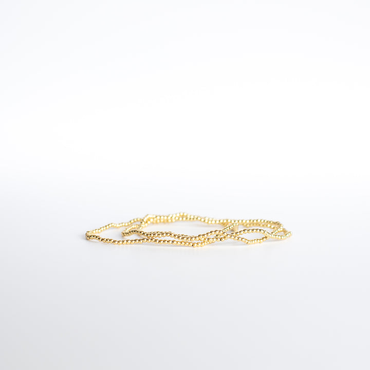 The Tiny Gold Trio Bracelet Stack | Dainty Gold Ball Bracelets by Current