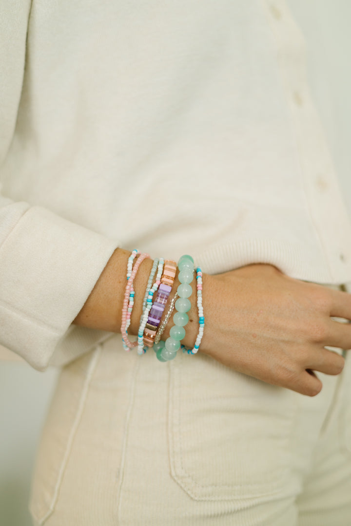 CHUNKY BRACELET STACK - BUBBLEGUM