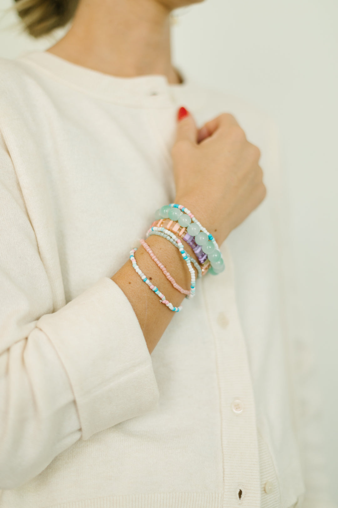 CHUNKY BRACELET STACK - BUBBLEGUM