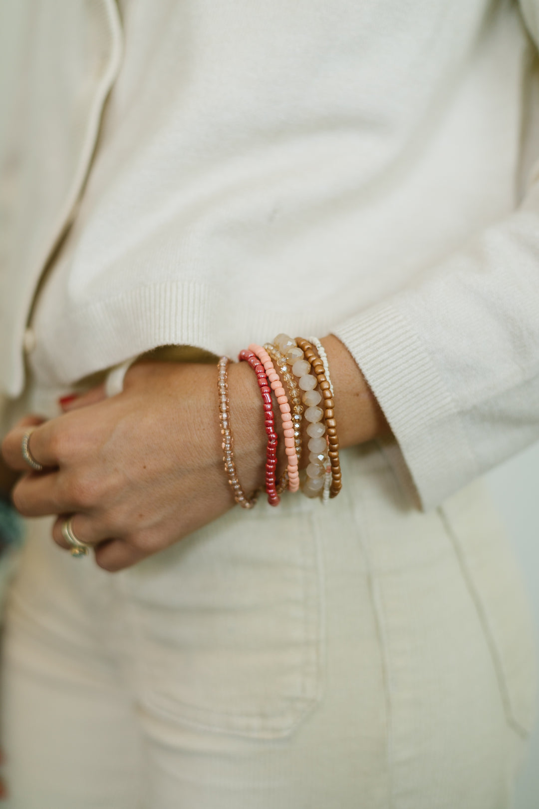 Jade Bracelets | Mauve Bracelet Stack by Current