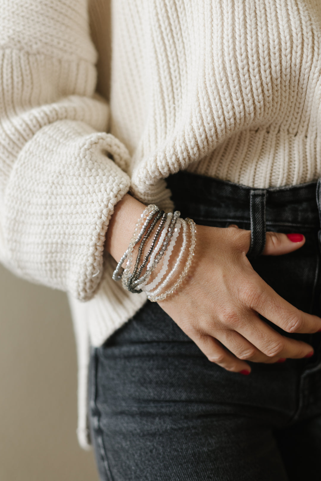 SILVER SNOW BRACELET STACK
