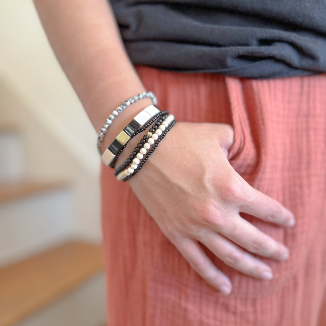 Cream On Top Chunky Bracelet Stack