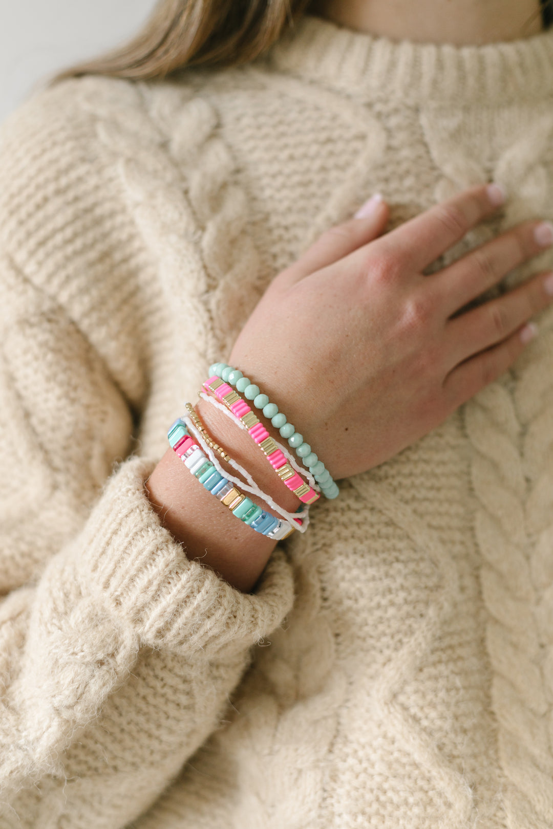 CHUNKY BRACELET STACK- PASTEL