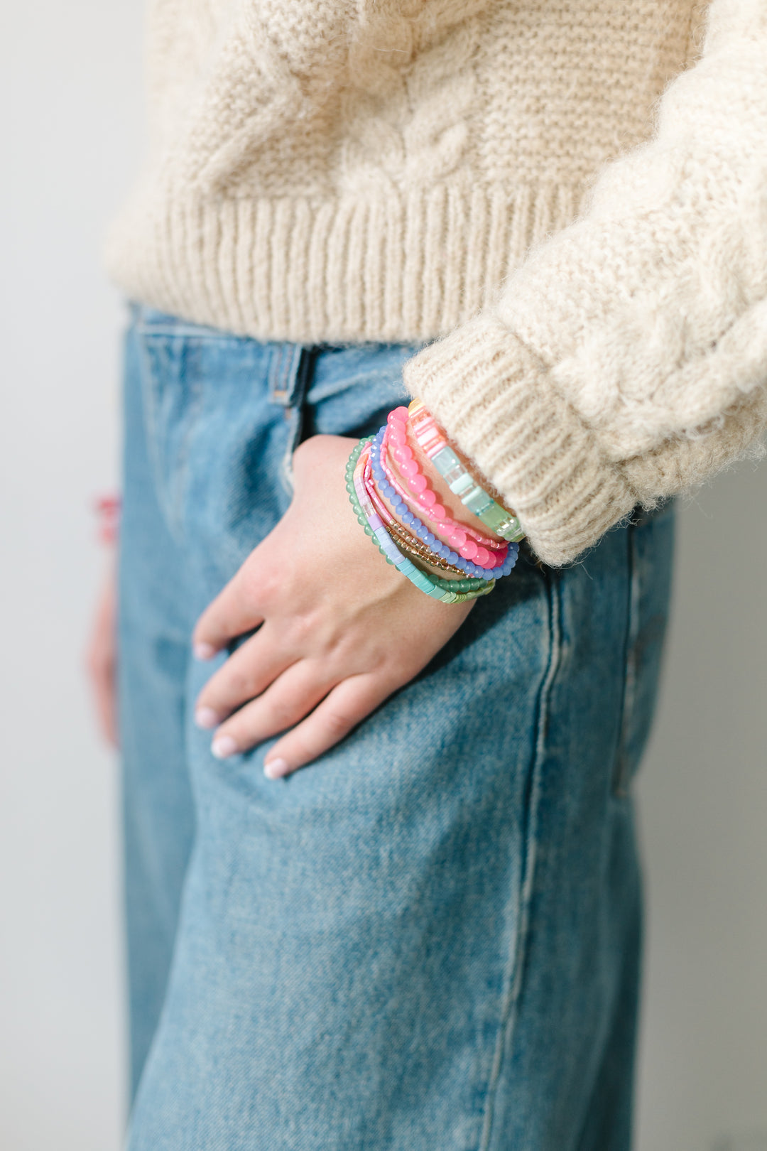 CHUNKY BRACELET STACK - NEON LOVE