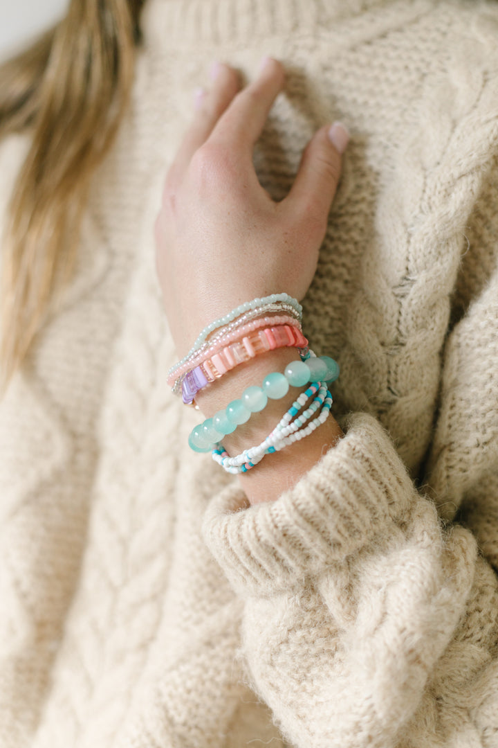 CHUNKY BRACELET STACK - BUBBLEGUM