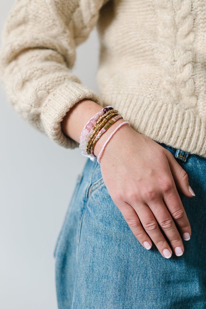 CHUNKY BRACELET STACK - ROSE